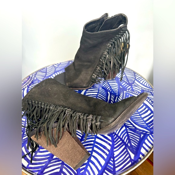 Dolce Vita Fringe Open Toe Ankle Booties - Picture 1 of 8